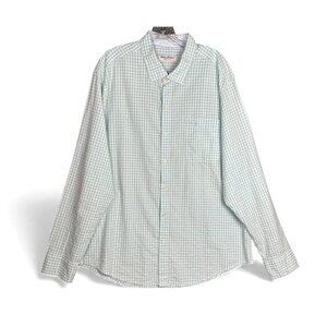 Tommy Bahama Men’s Pima Cotton Seersucker Button Down Shirt XL Green Blue Preppy